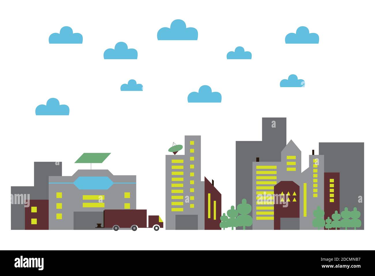 City City Street Panoramic City Landscape Seamless Background In Flat Style Vector Illustration On A White Isolated Background Stock Vector Image Art Alamy