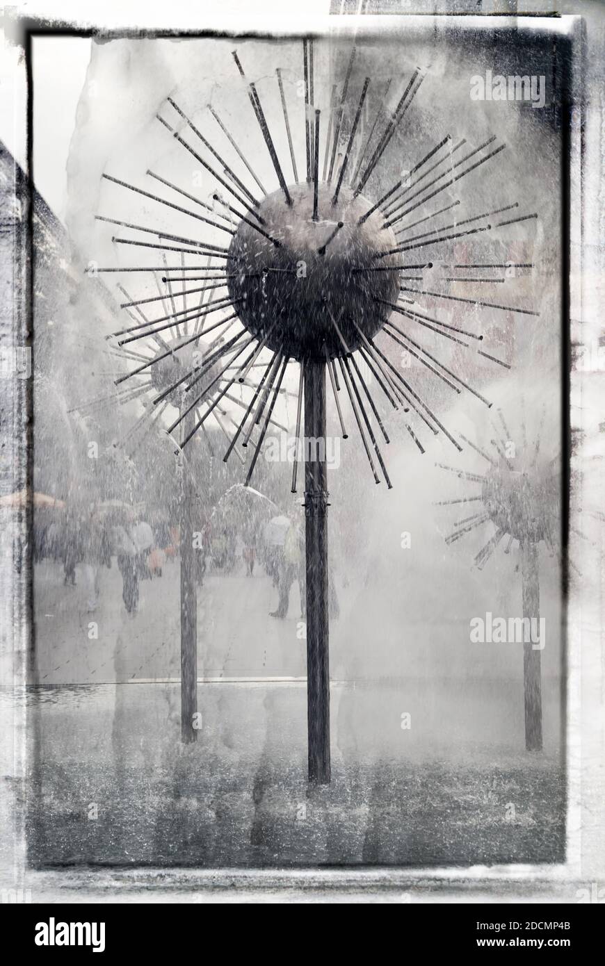 Framed Mono Industrial Water Fountain Stock Photo Alamy