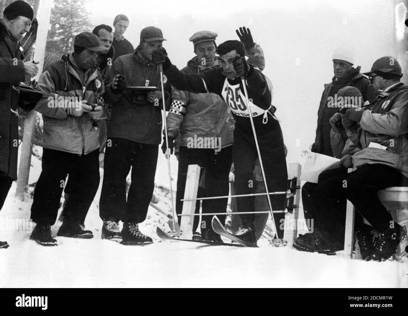 1956 Winter Olympics. Alpine Skiing (Special Slalom). In the photo