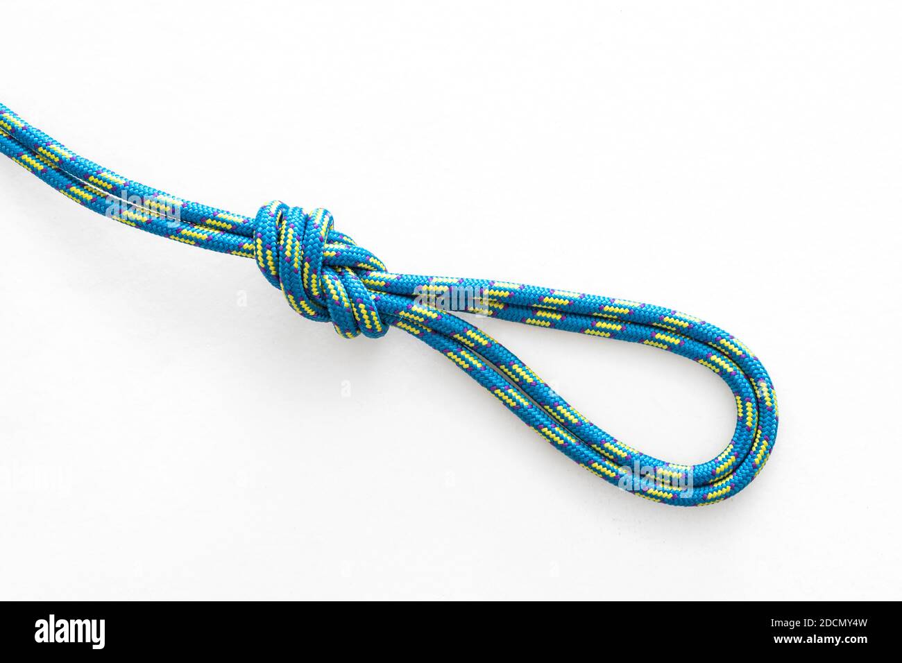 Figure 8 double loop knot on a white background Stock Photo
