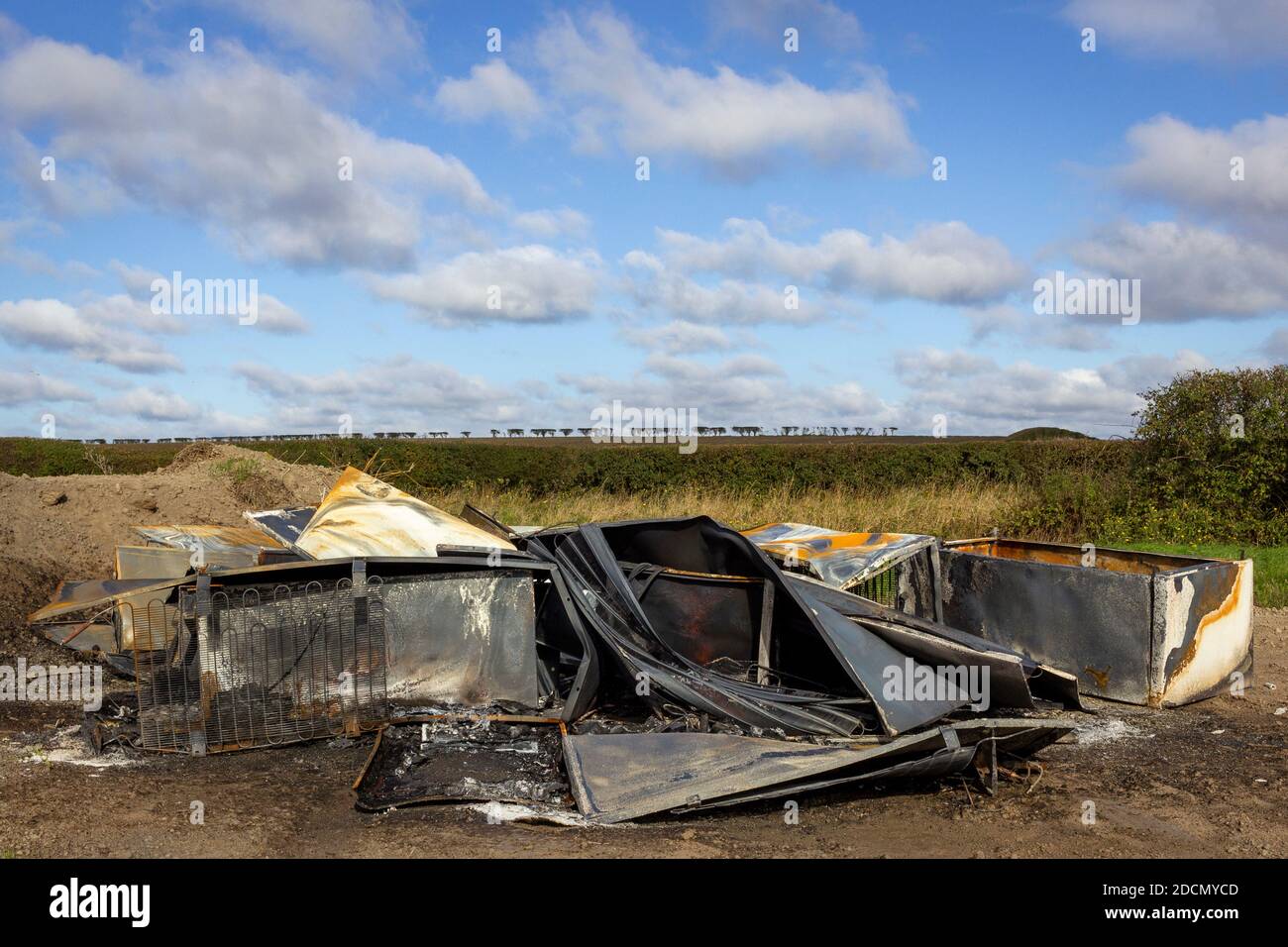 Fly tipping of old refridgerators and other white goods in the