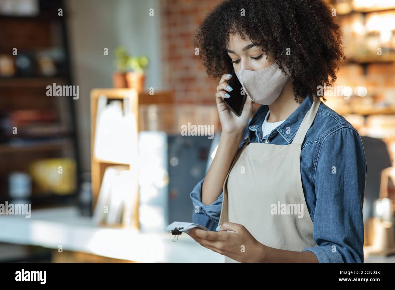 Small business owner decides to financial problems Stock Photo