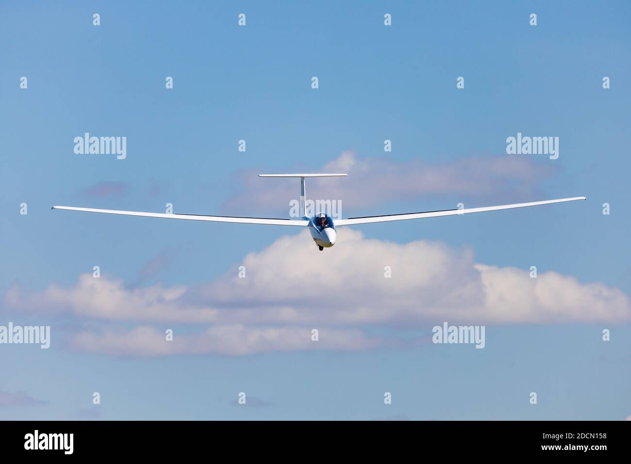 Mini Nimbus Glider on approach to Buckminster Gliding Club, Saltby, Saltby Airfield, Sproxton Road, SKILLINGTON, GRANTHAM, NG33 5FE, England Stock Photo