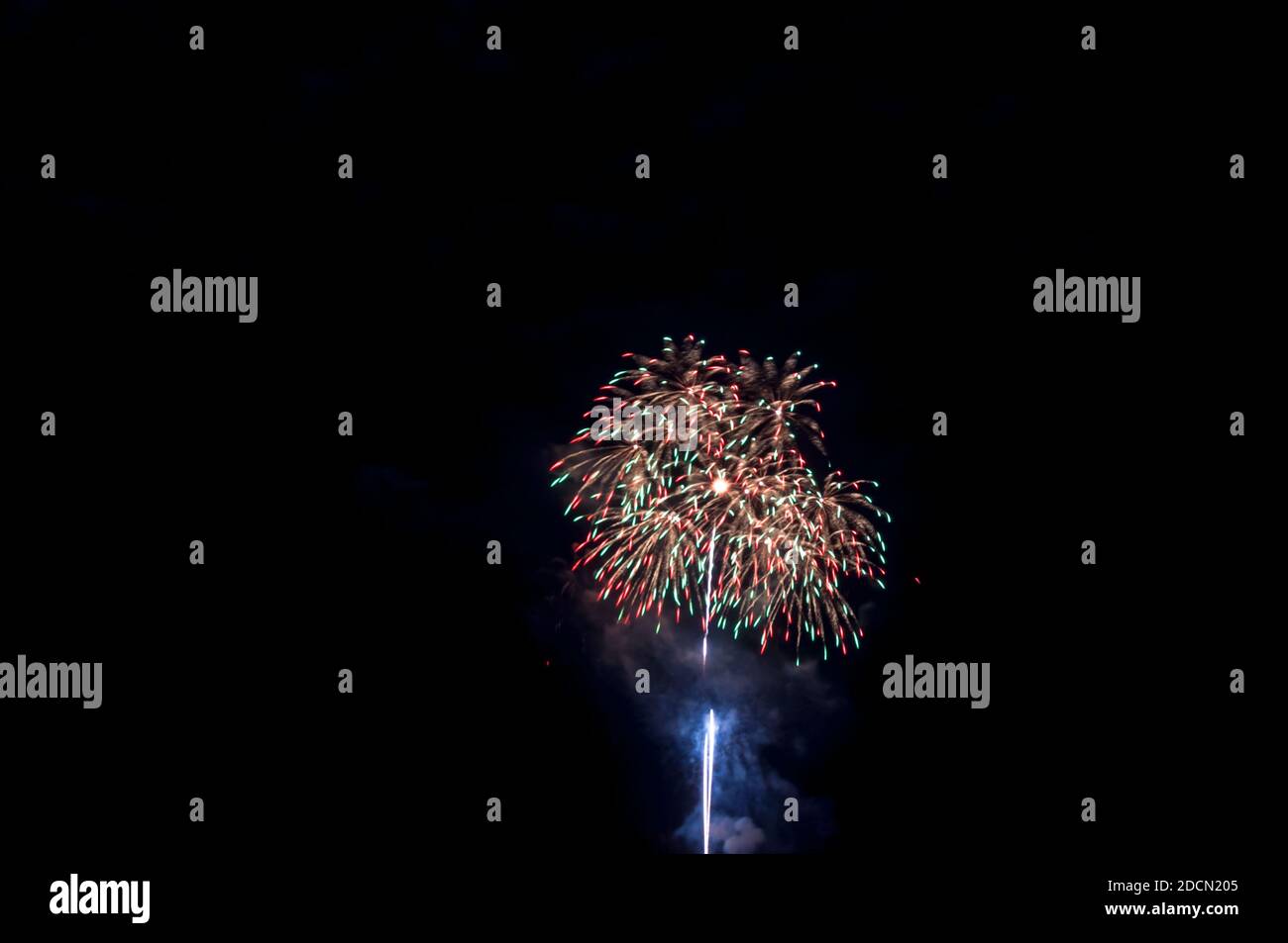 Abstract colored firework background with free space for text Stock Photo