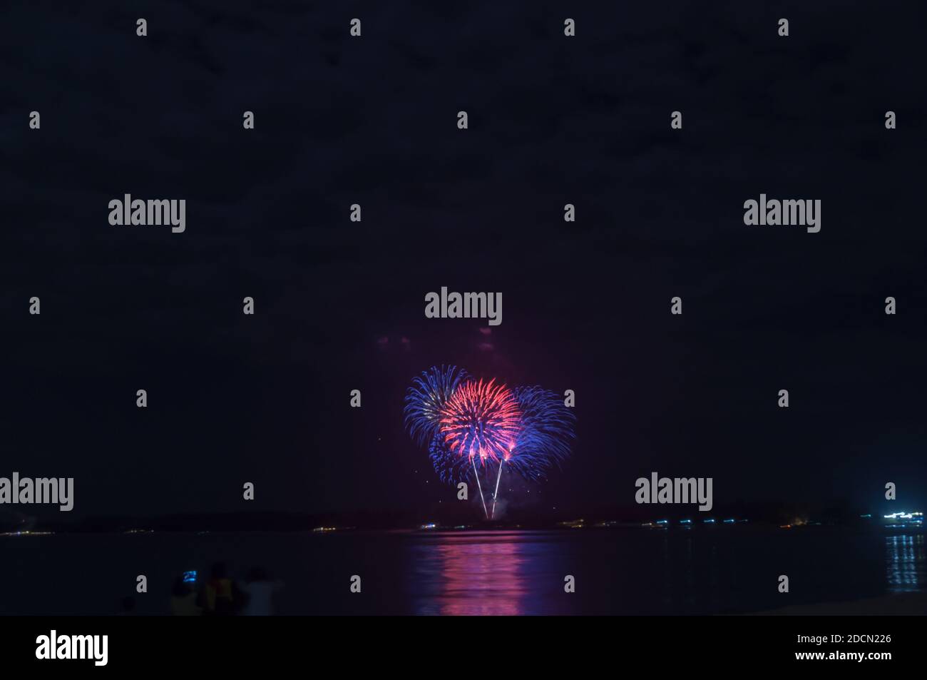 Abstract colored firework background with free space for text Stock Photo