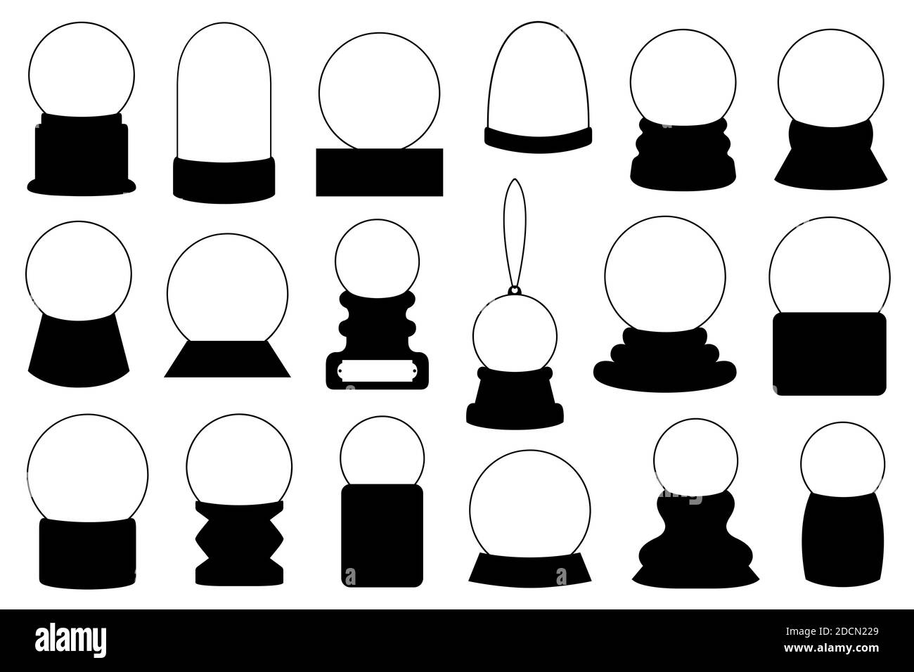 Set of different snow globes isolated on white Stock Photo Alamy