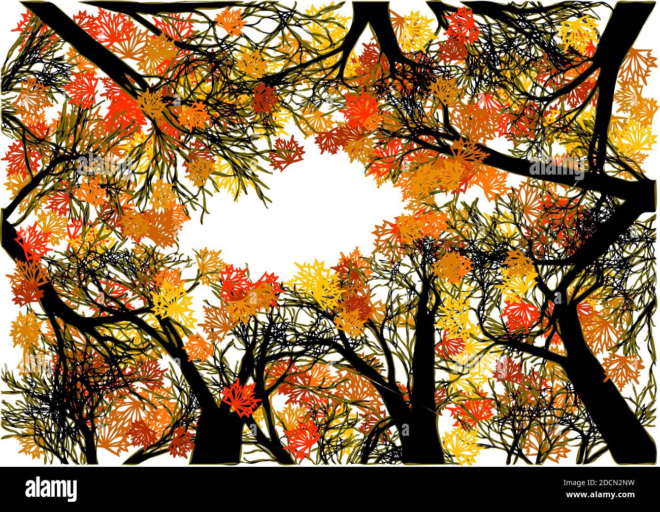 abstract vector trees isolated on white background Stock Vector