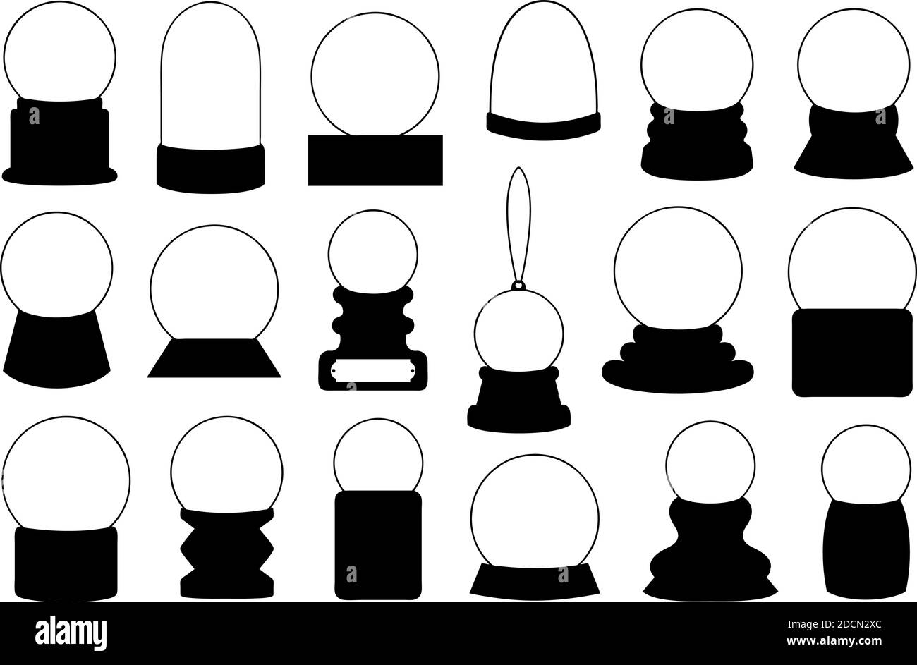 Set of different snow globes isolated on white Stock Vector Image & Art
