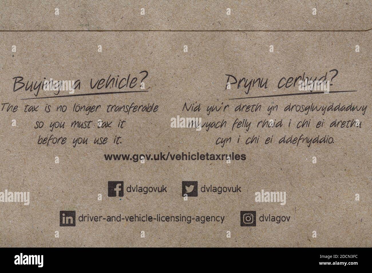 buying a vehicle? the tax is no longer transferable so you must tax it