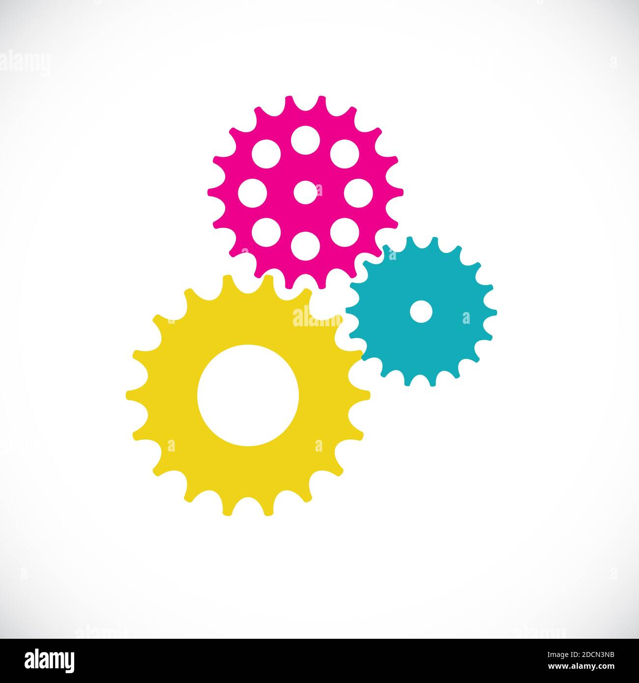 Flat Gear Icon. Cooperation and Teamwork Concept. Illustration Stock ...
