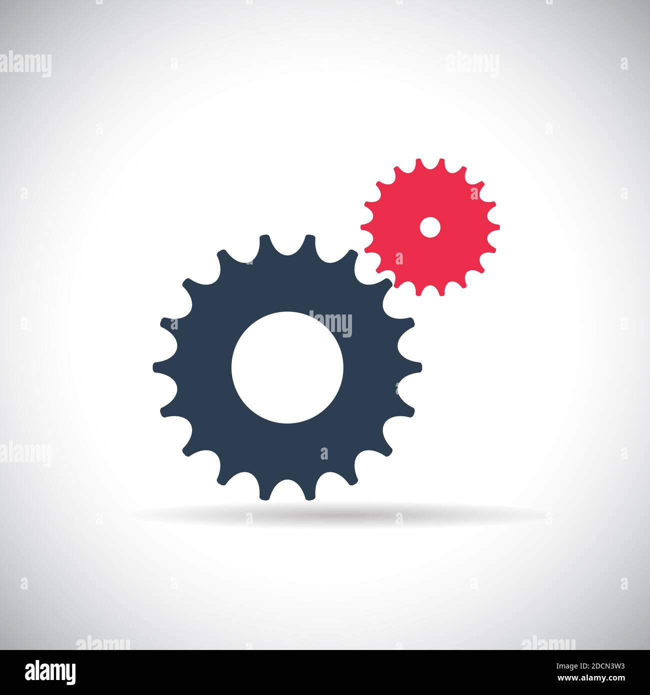 Flat Gear Icon. Cooperation and Teamwork Concept. Illustration Stock ...