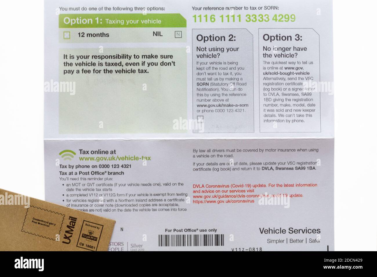 information on vehicle car tax reminder from dvla you must do one of