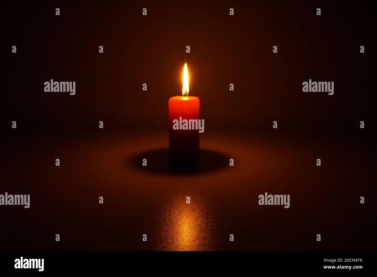 burning candle and flame reflection Stock Photo Alamy
