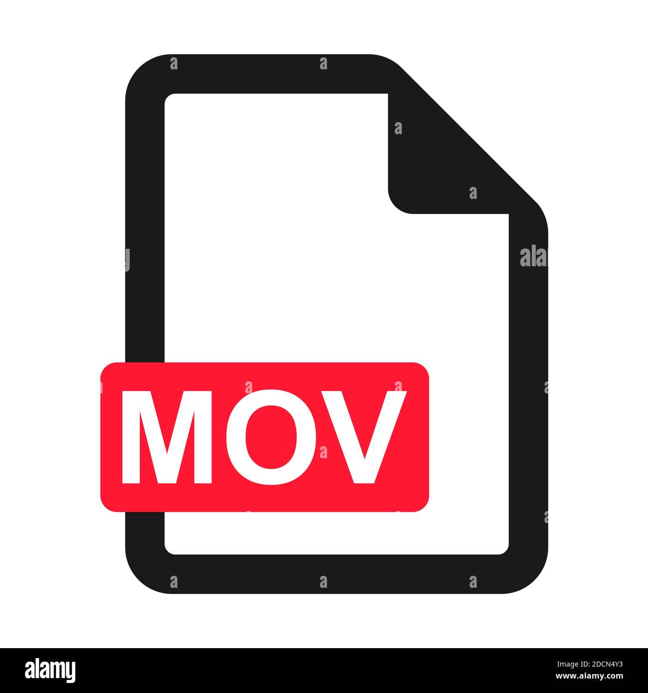 File MOV flat icon isolated on white background. MOV format vector