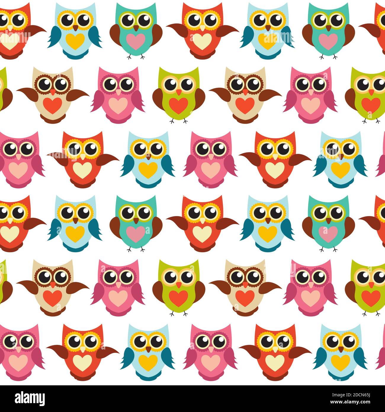 Cute Owl Seamless Pattern Background Illustration Stock Photo - Alamy, image size:1300x1390
