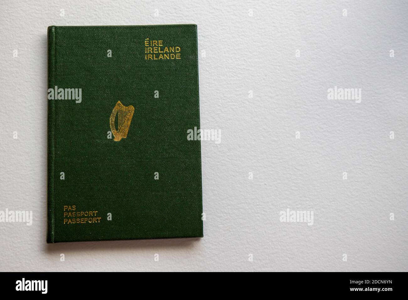 Irish Passport cover. Old green gold design used prior to introduction