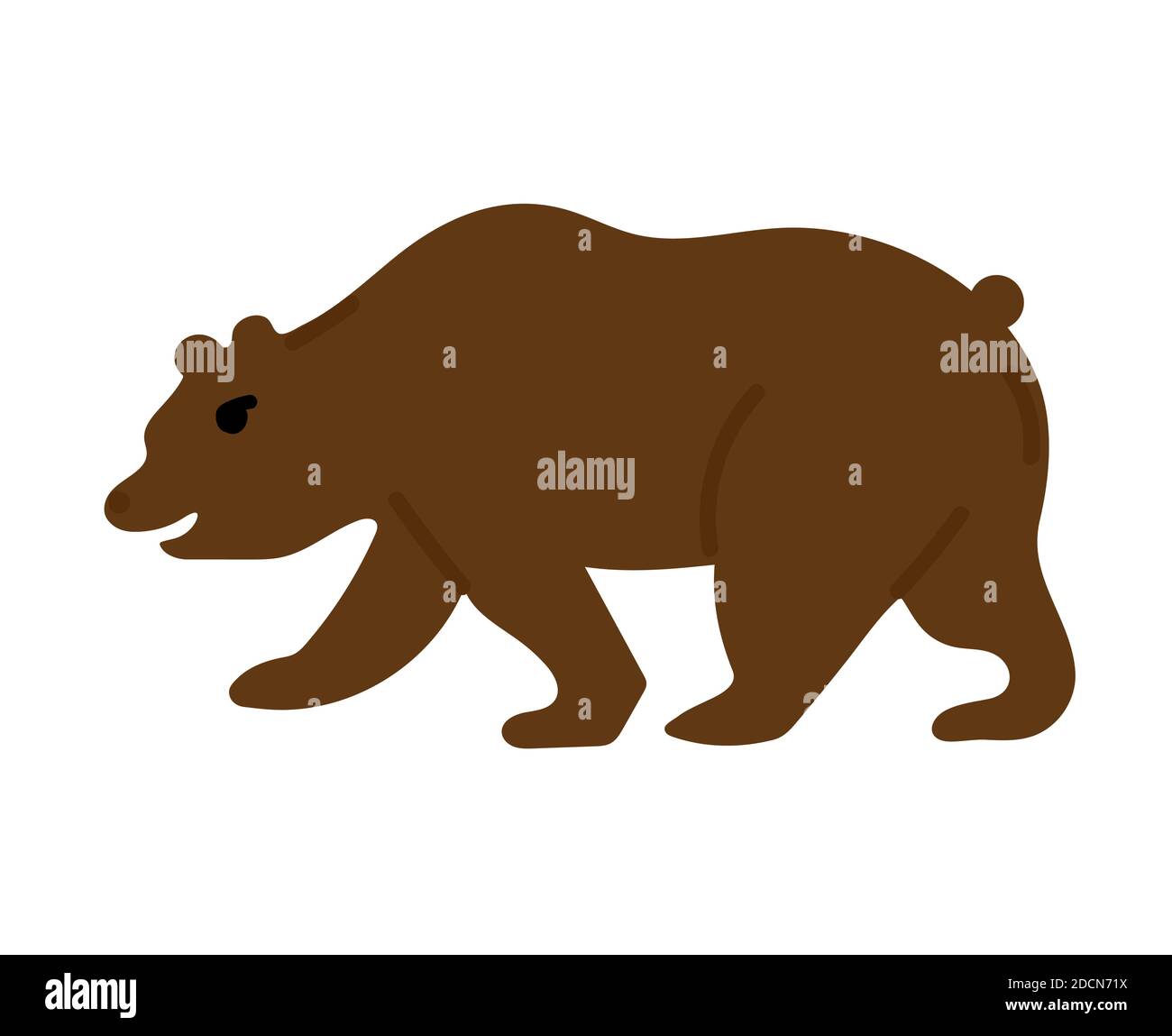Grizzly bear. Hand drawn vector illustration isolated on white background. Stock Vector