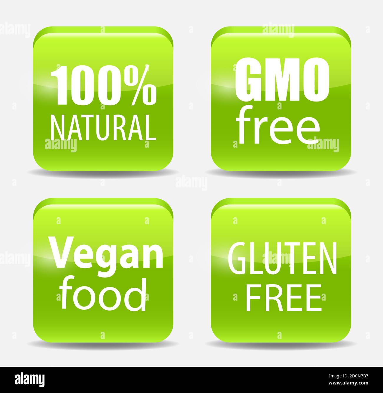 Gmo Free, 100 Natutal, Vegan Food and Gluten Free Label Set