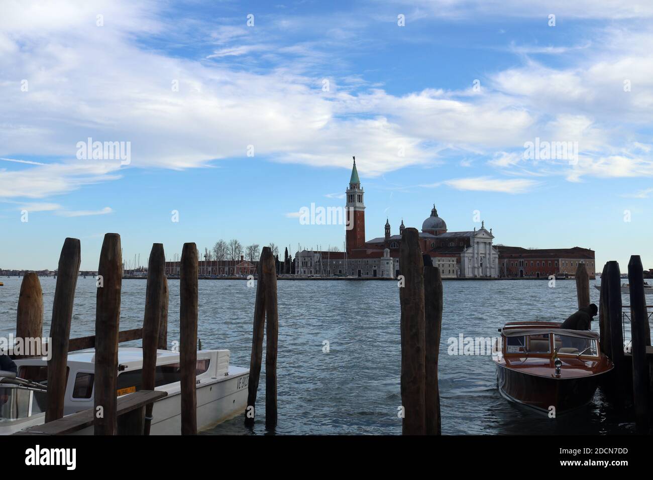 Boardwalk on lagoon-Venice Stock Photo