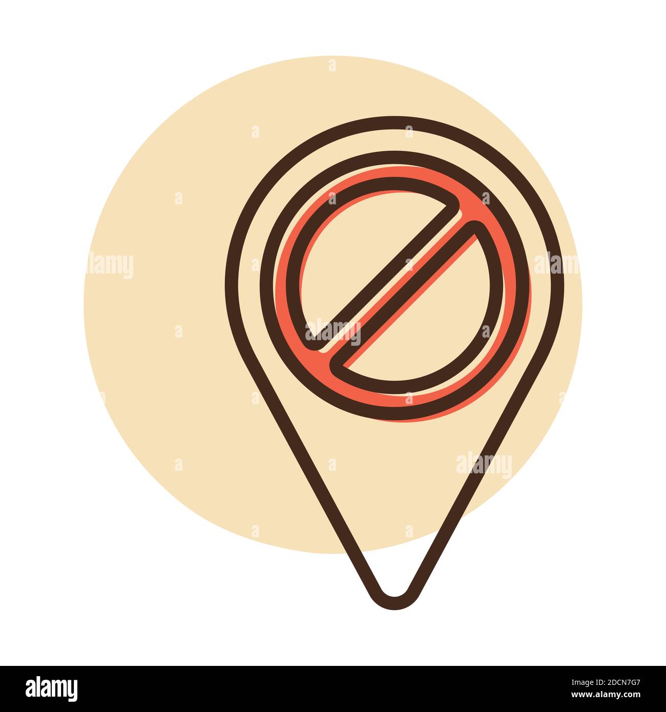 Forbidden pin map icon. Map pointer. Demonstration, manifestation ...