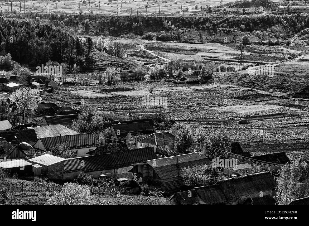 Rural houses Black and White Stock Photos & Images - Alamy