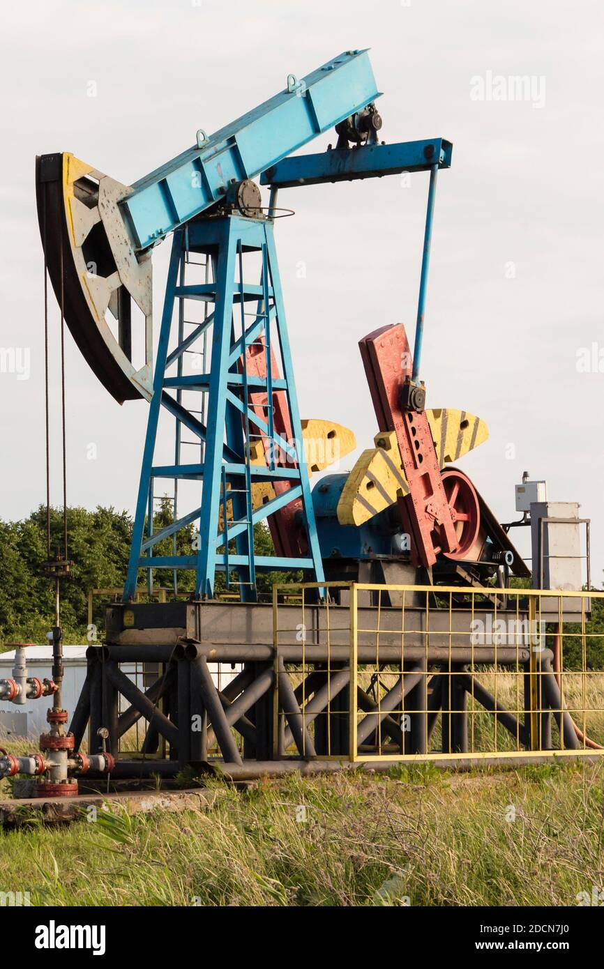 Oil rig. Oil pump. Equipment of the oil industry Stock Photo