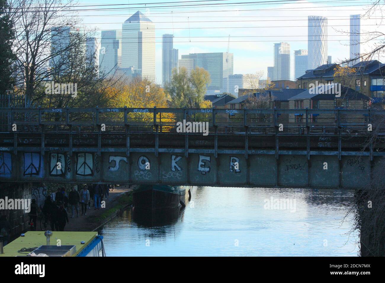 View of Canary Wharf, Isle of Dogs, London Stock Photo