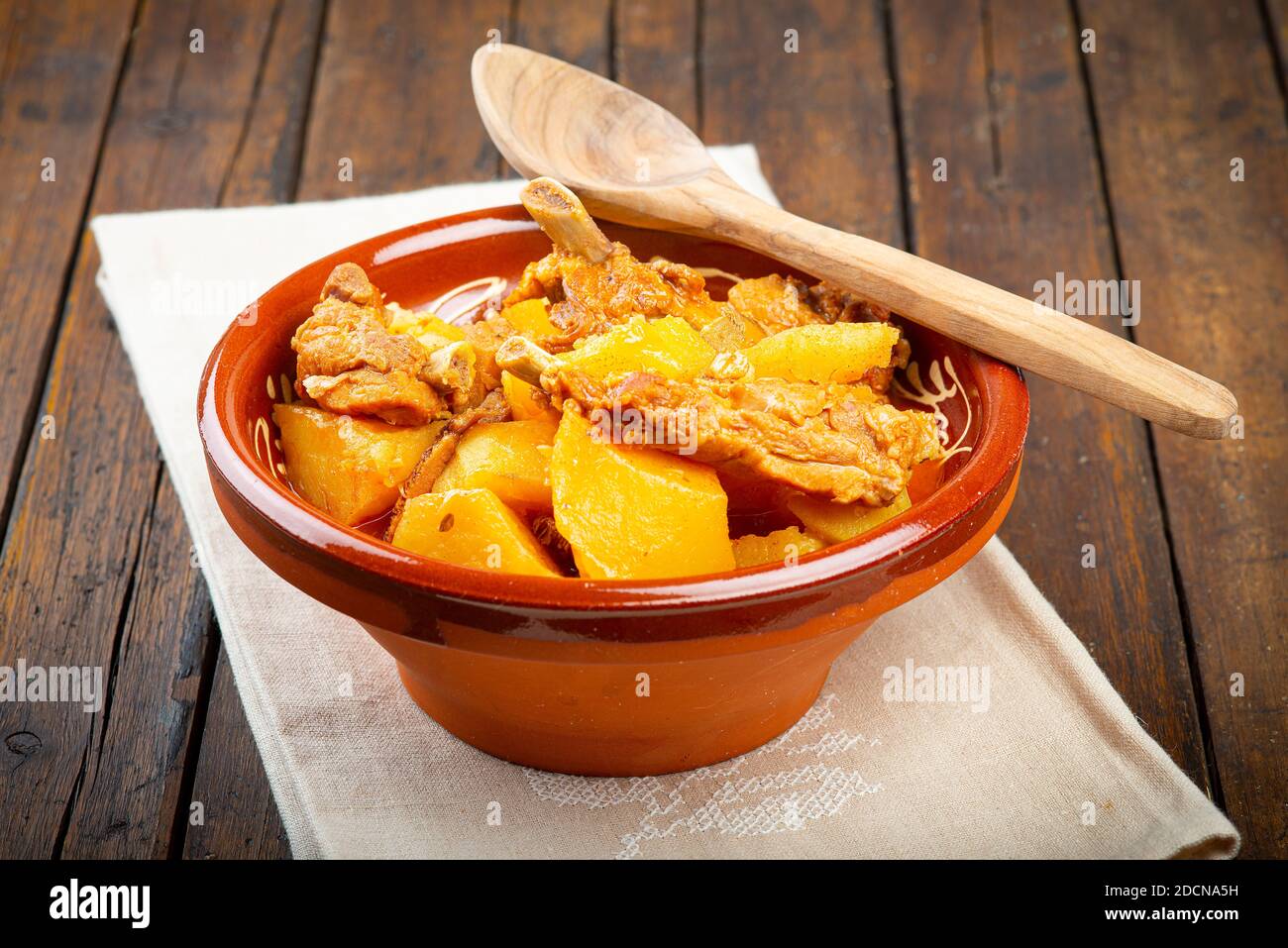 Potato stew with pork rib and chanterelles for lunch Stock Photo Alamy