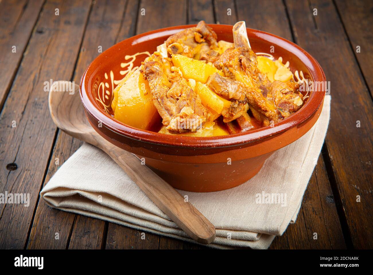 Potato stew with pork rib and chanterelles for lunch Stock Photo Alamy