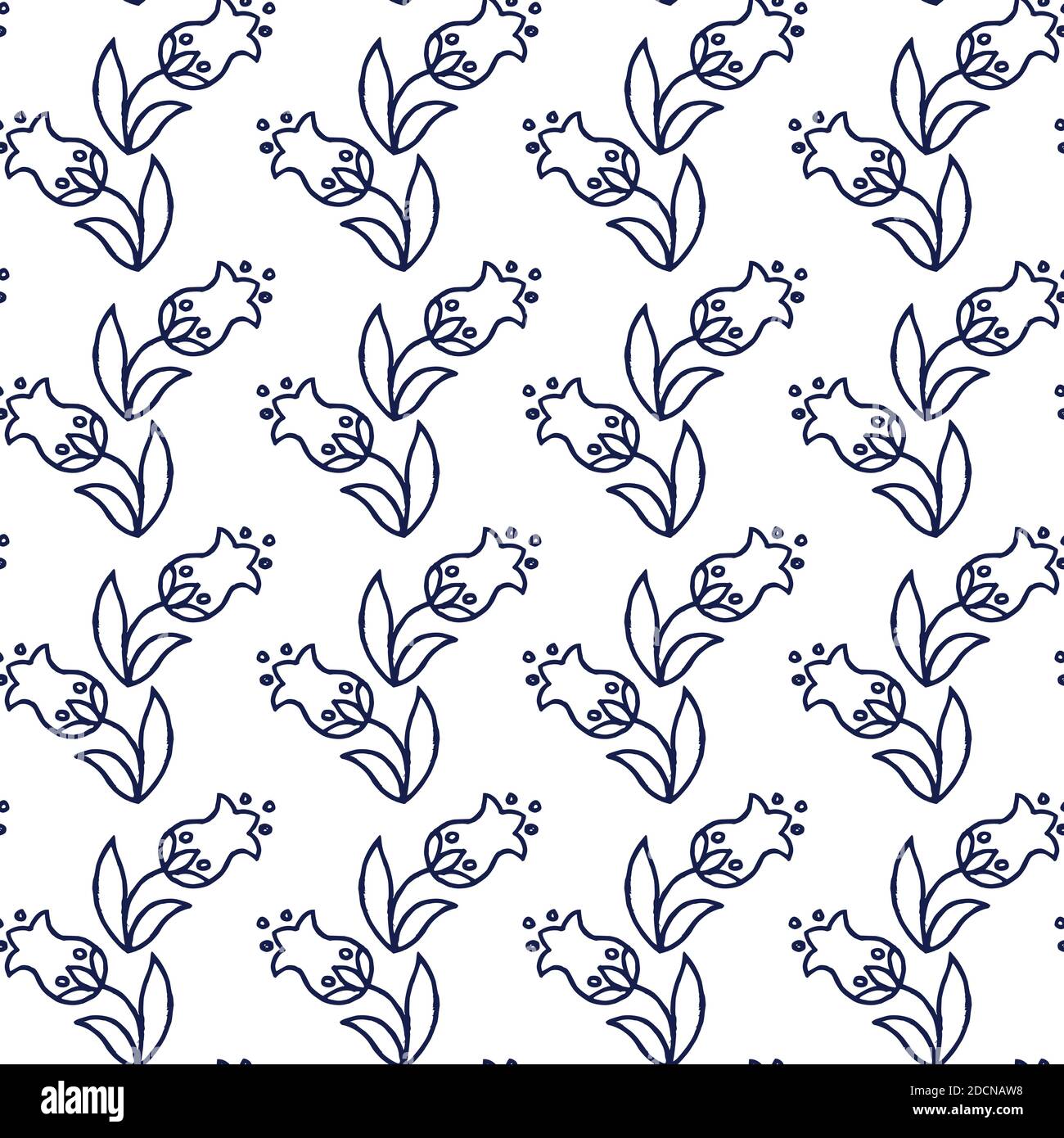Ethnic floral seamless pattern on white background Stock Vector