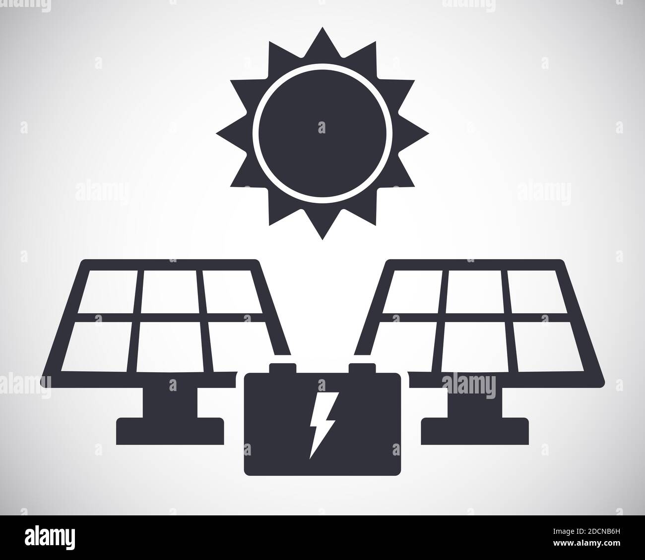 Solar energy panels are charging a battery icon vector illustration Stock Vector