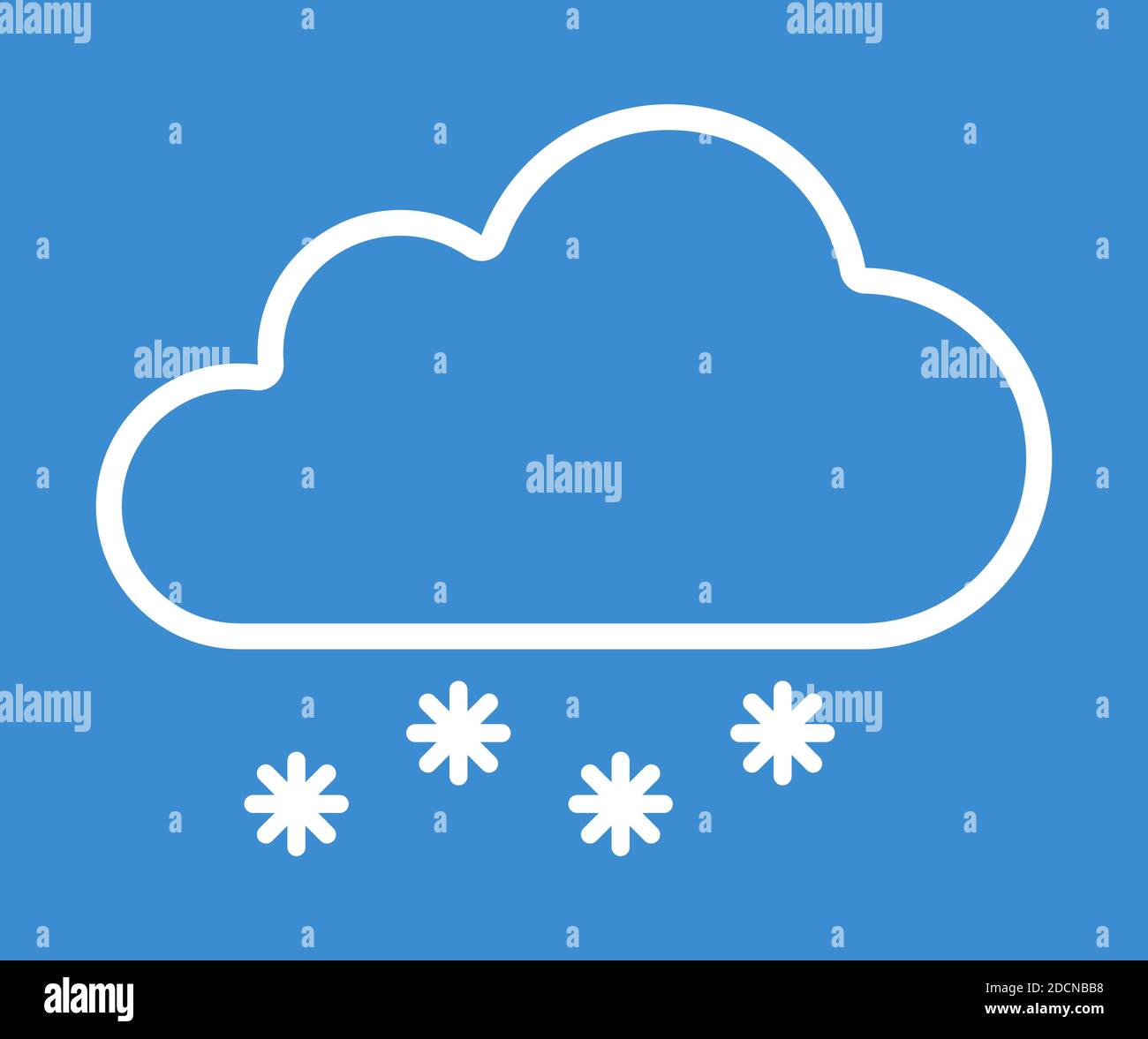 Snow cloud for snowy and overcast weather symbol line art vector icon Stock Vector