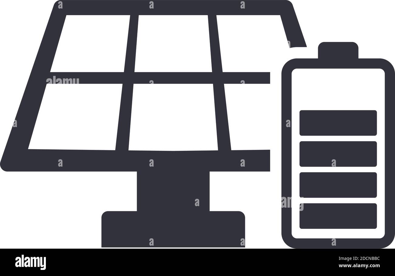 Solar energy panel is charging a battery icon vector illustration Stock Vector