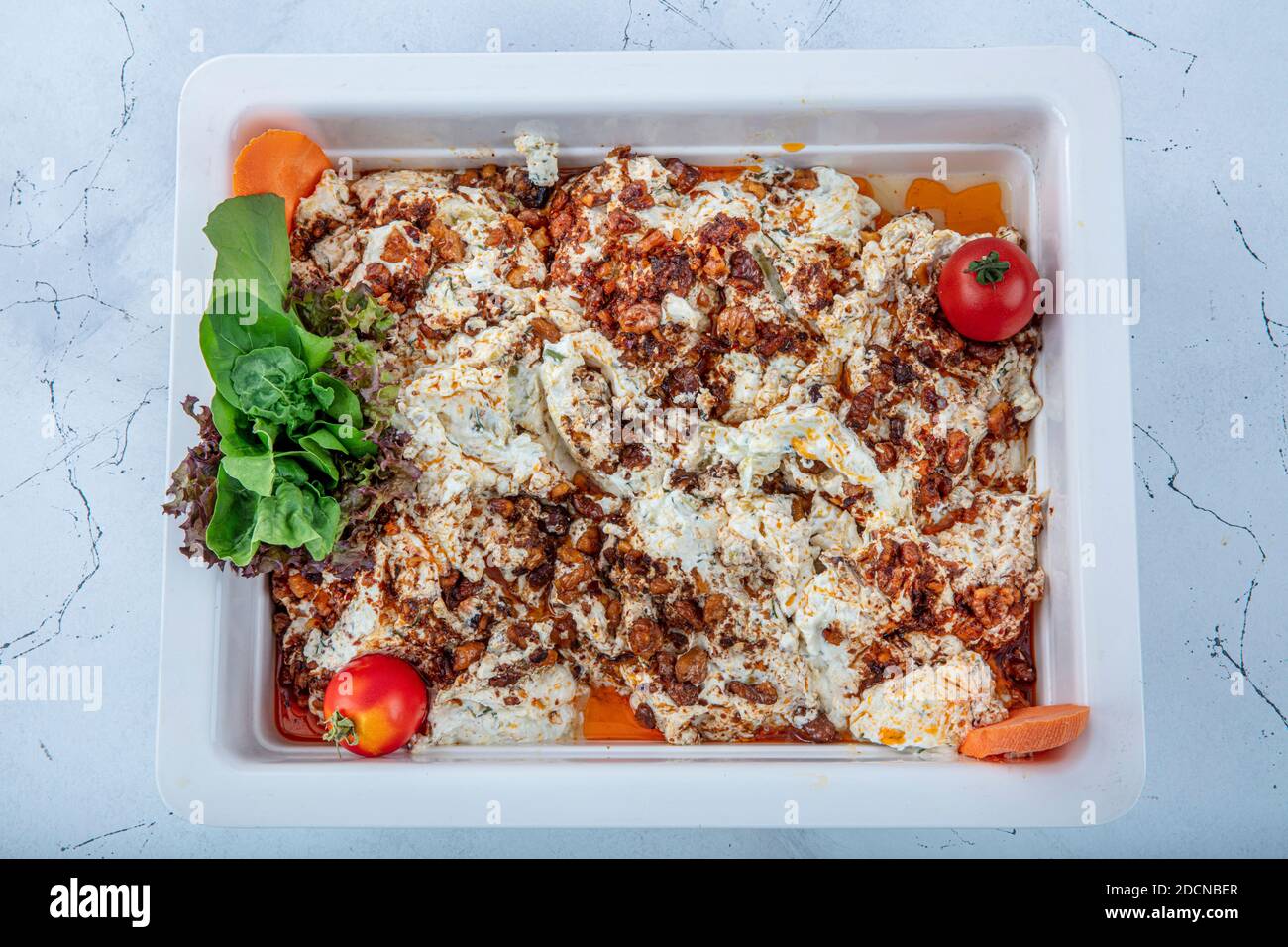 Turkish cuisine appetizers; Traditional Turkish and Greek Meze with