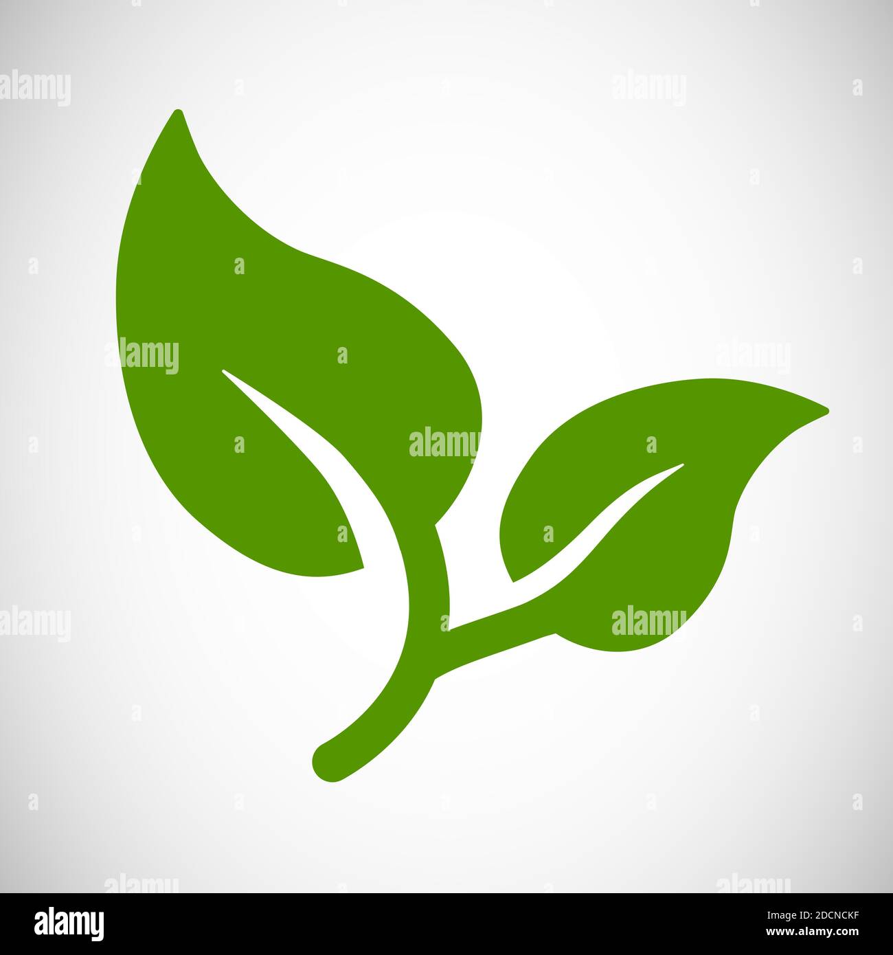 Green branch with two leaves symbol eco icon Stock Vector