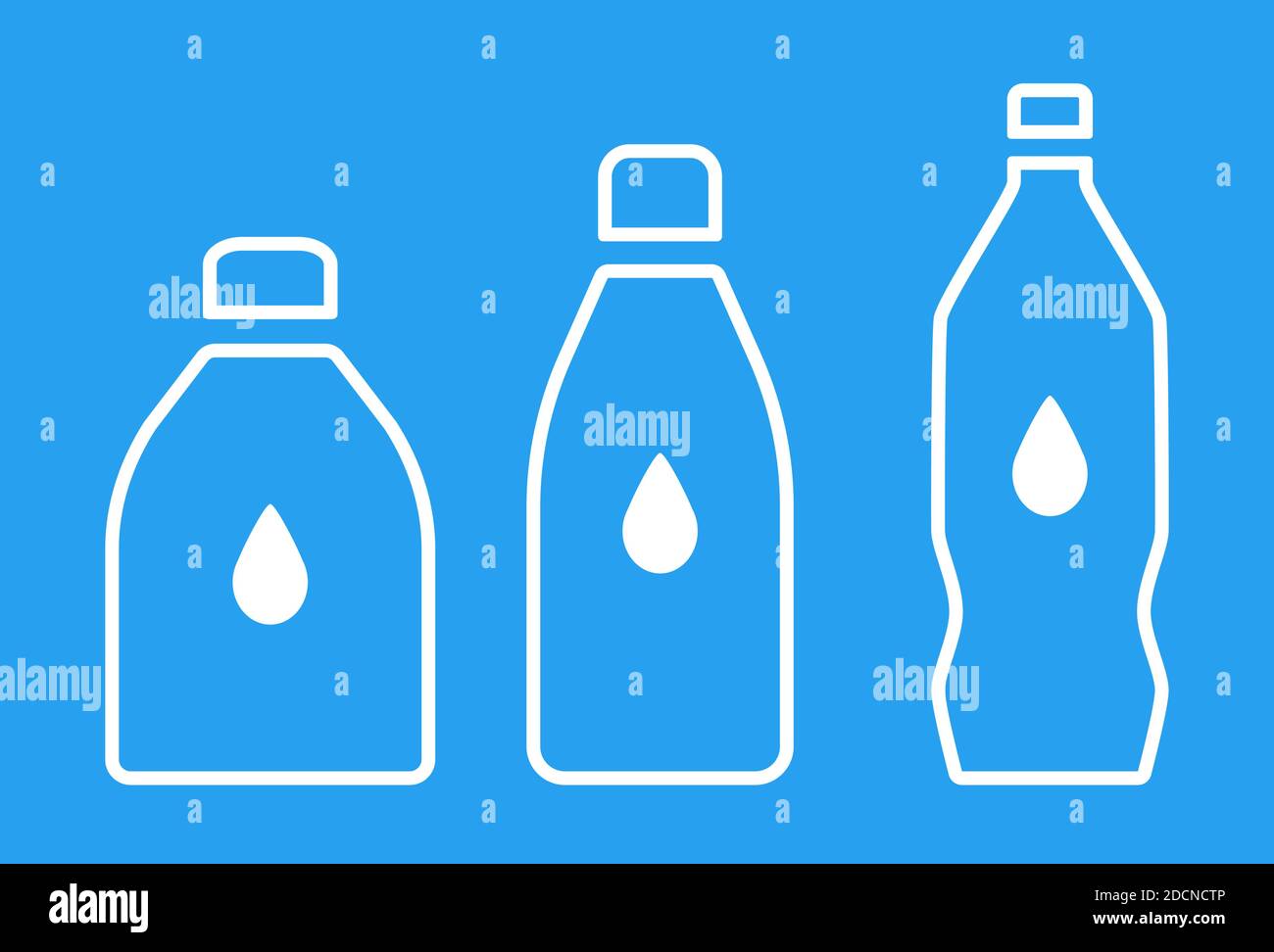 Water bottle line art icon with drop symbol vector illustration Stock Vector