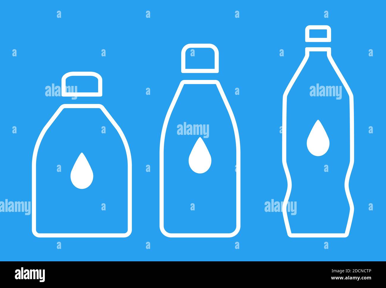 Water bottle line art icon with drop symbol vector illustration Stock ...