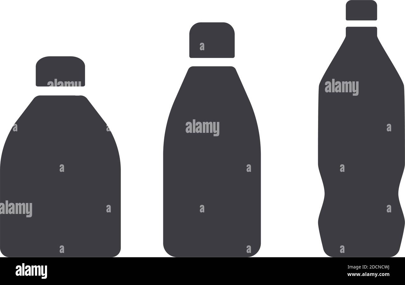 Simple bottle silhouette icons vector illustration Stock Vector