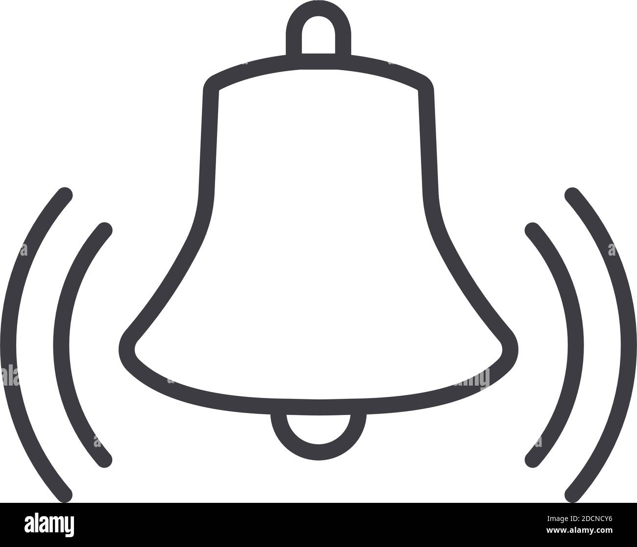 Bell ringing icon grey line art design vector illustration pictogram