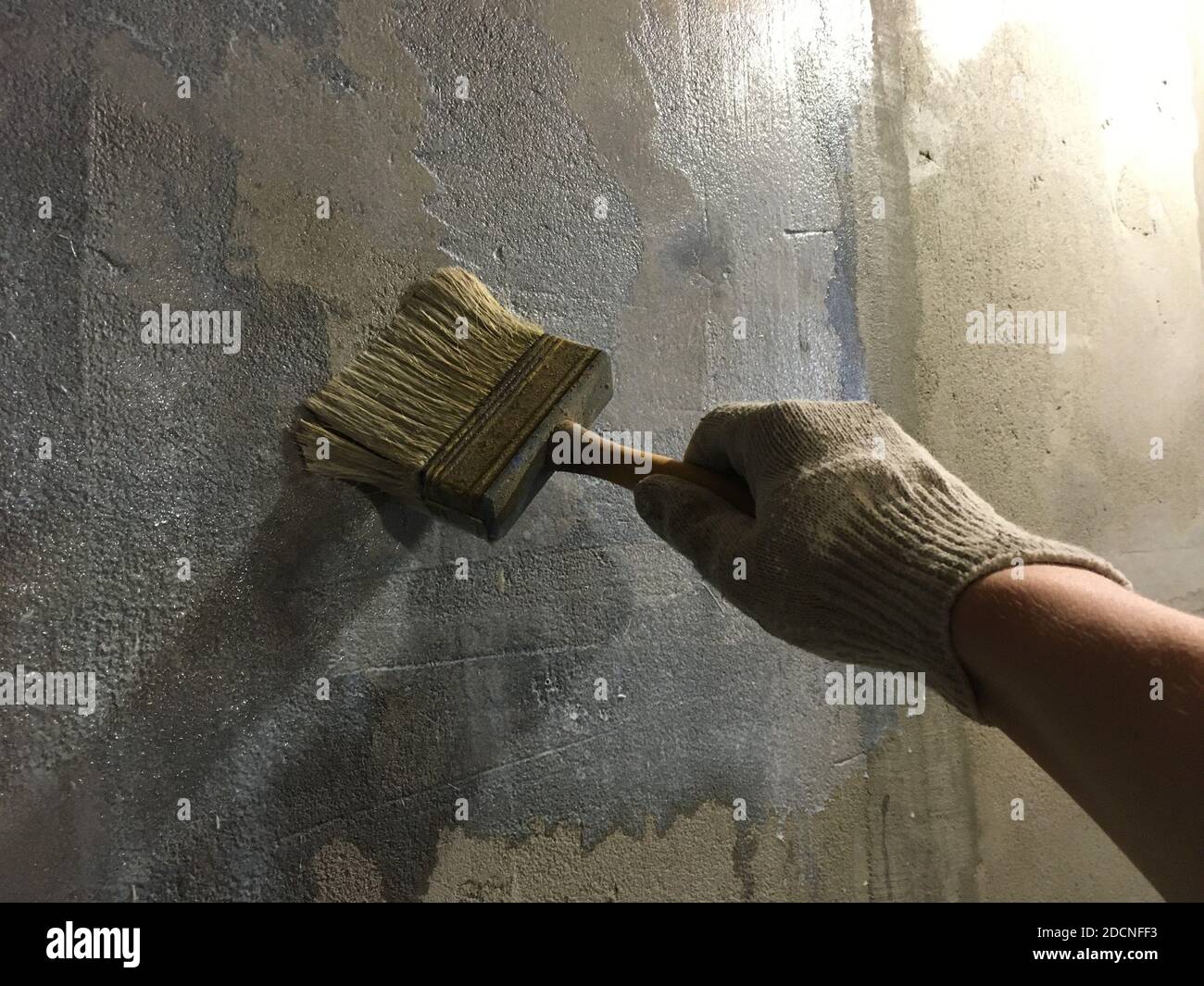 Primer process of concrete close up Stock Photo - Alamy