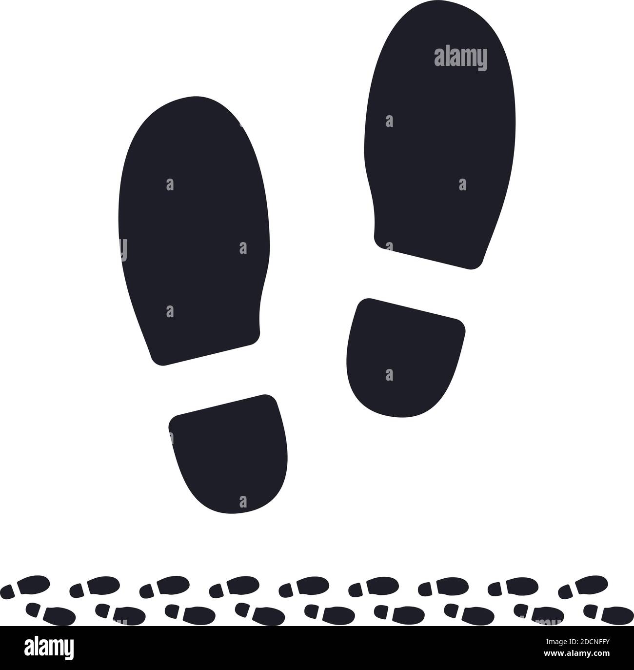 Human shoe sole footprint silhouettes vector illustration Stock Vector