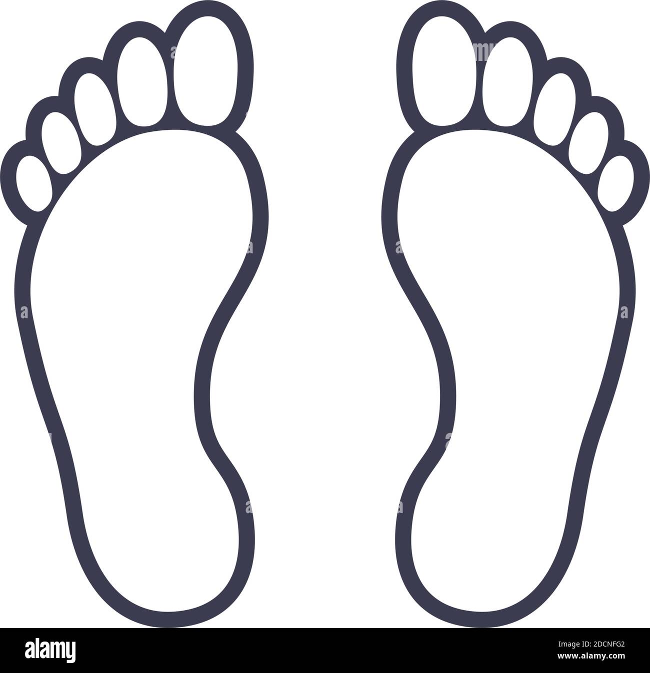 Human foot barefoot footprint symbol outline icon vector illustration Stock Vector
