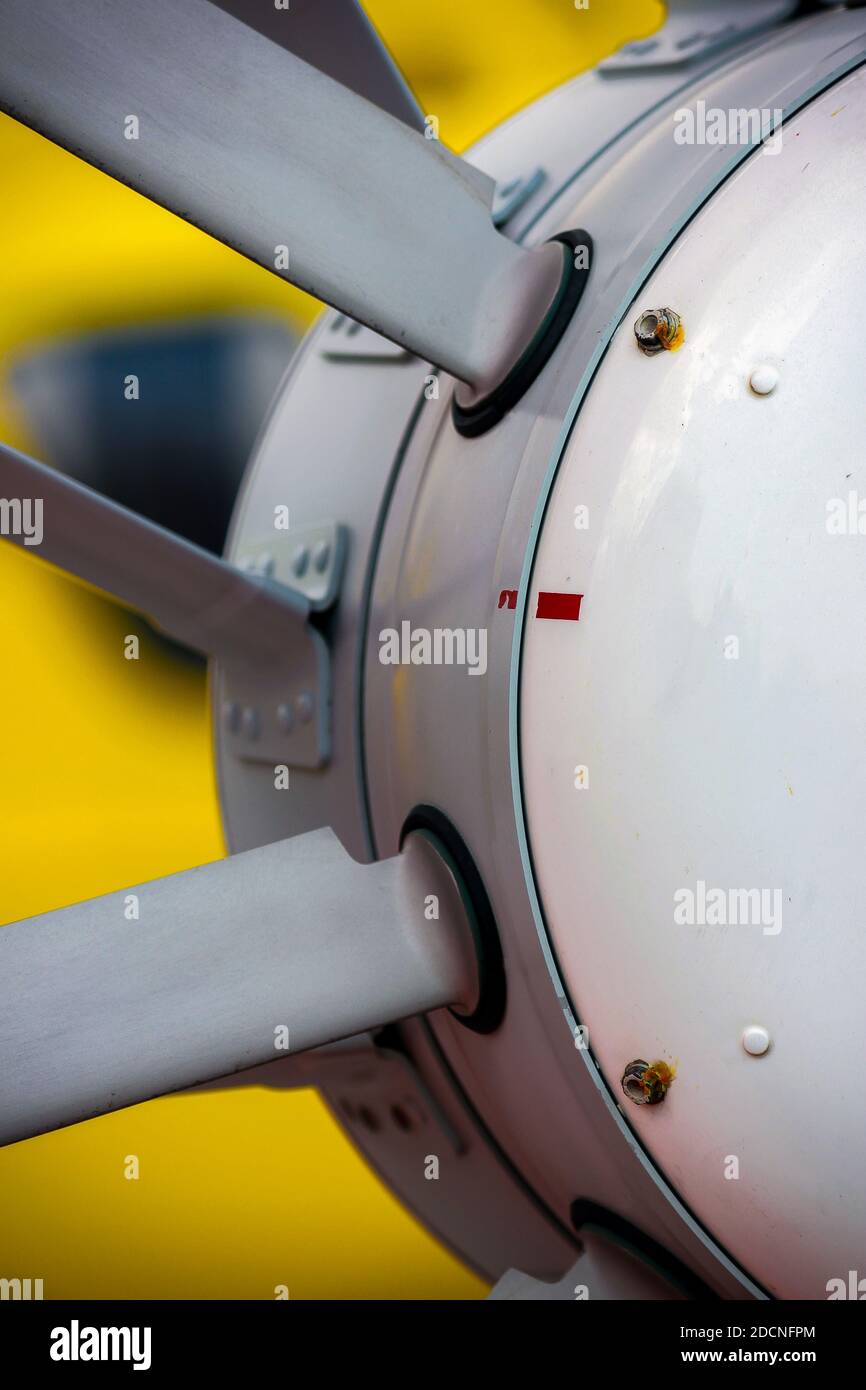 A close up picture of the rotor blades of a helicopter Stock Photo Alamy
