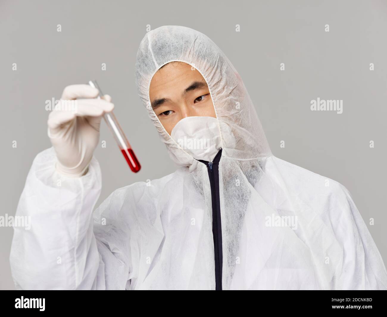 Male laboratory assistant medical clothing protection drug development ...