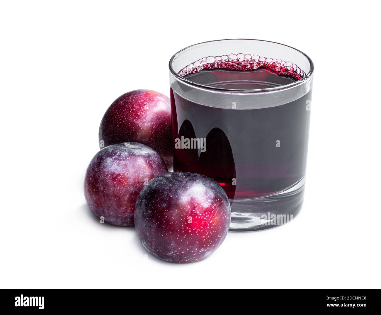 Fresh plum juice isolated on white background Stock Photo Alamy