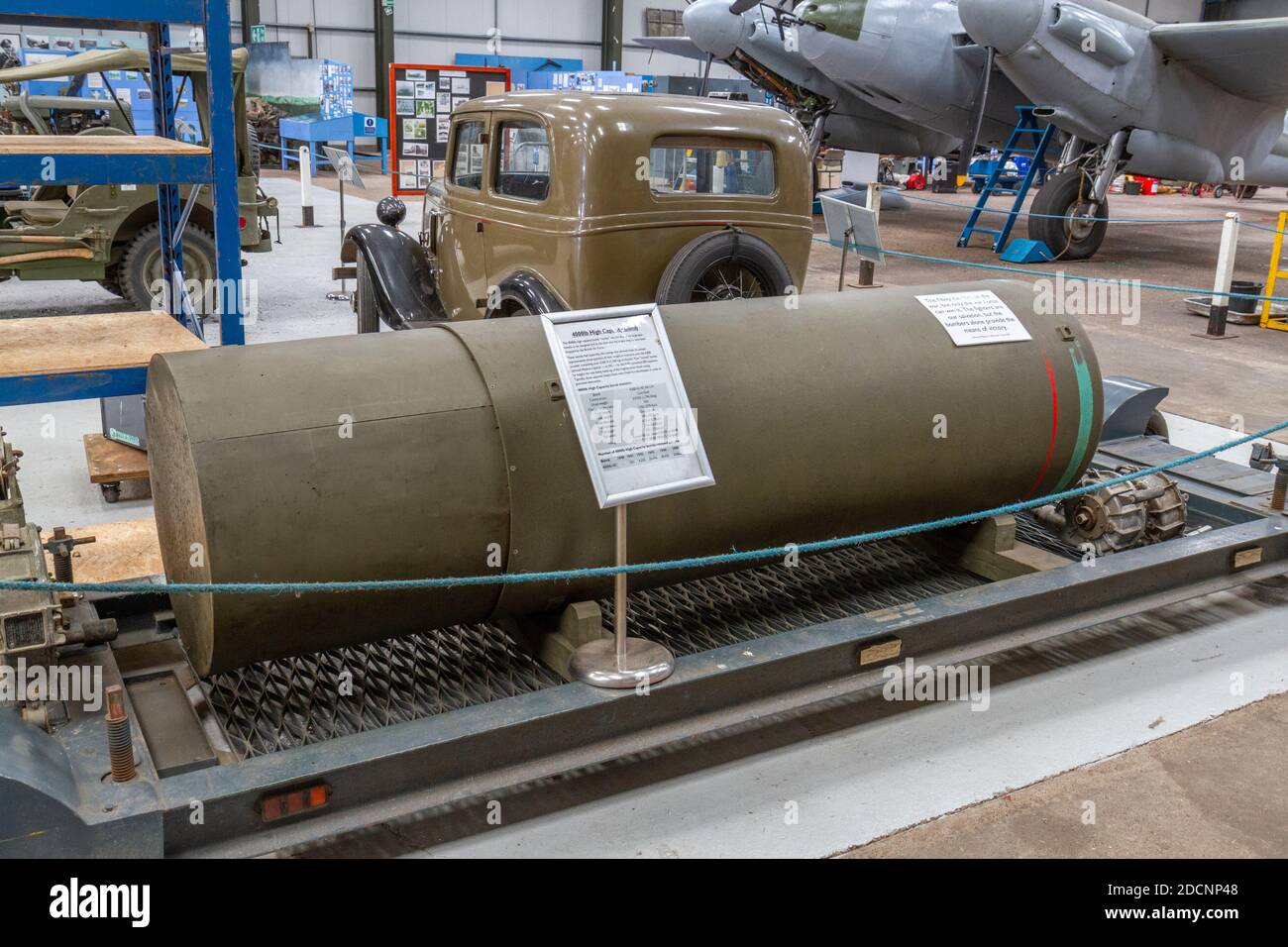 A 4,000lb High Capacity bomb, Lincolnshire Aviation Heritage Museum, East Kirkby, Spilsby, Lincs, UK. Stock Photo