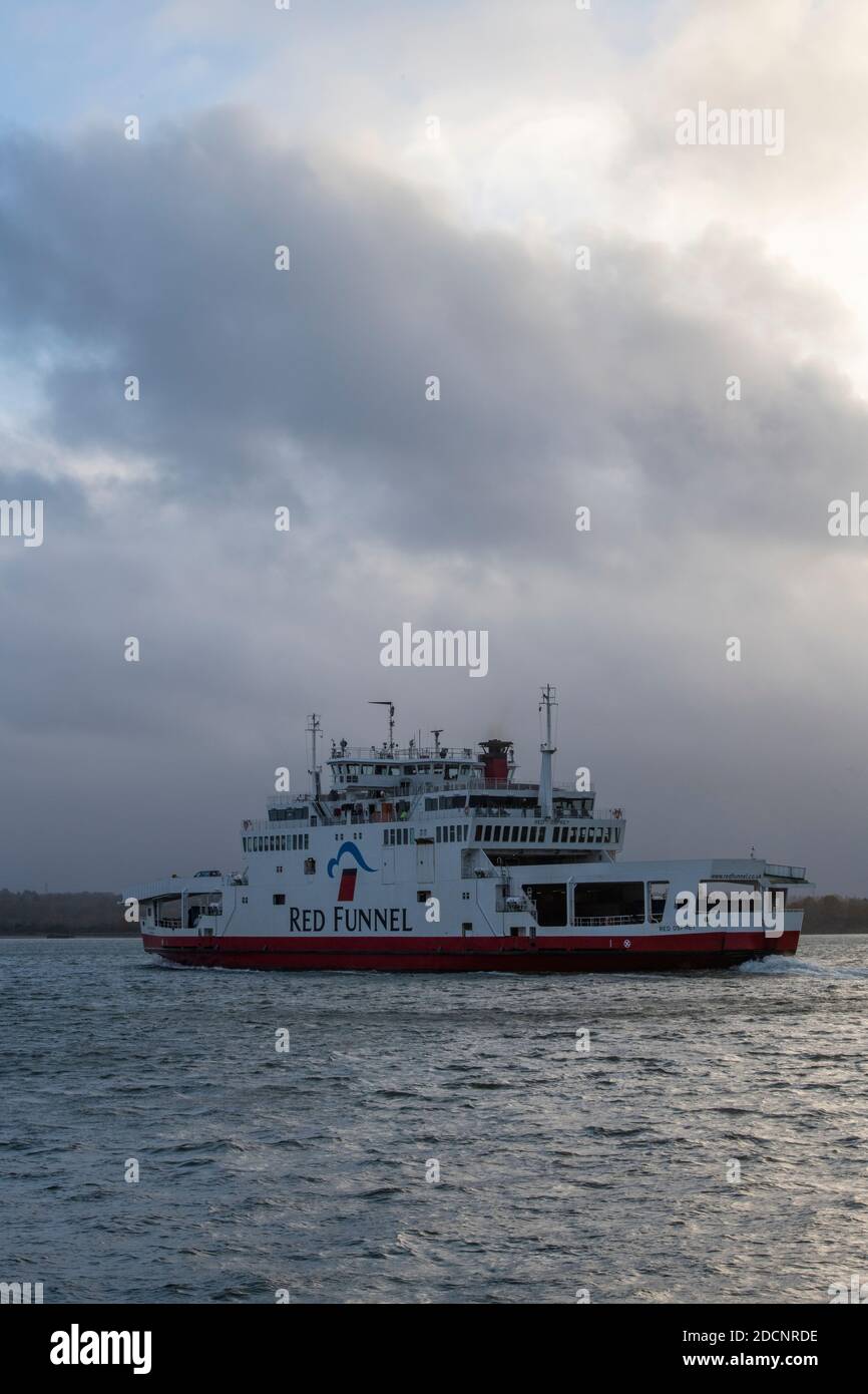 Red funnel ferry crossing the solent hires stock photography and