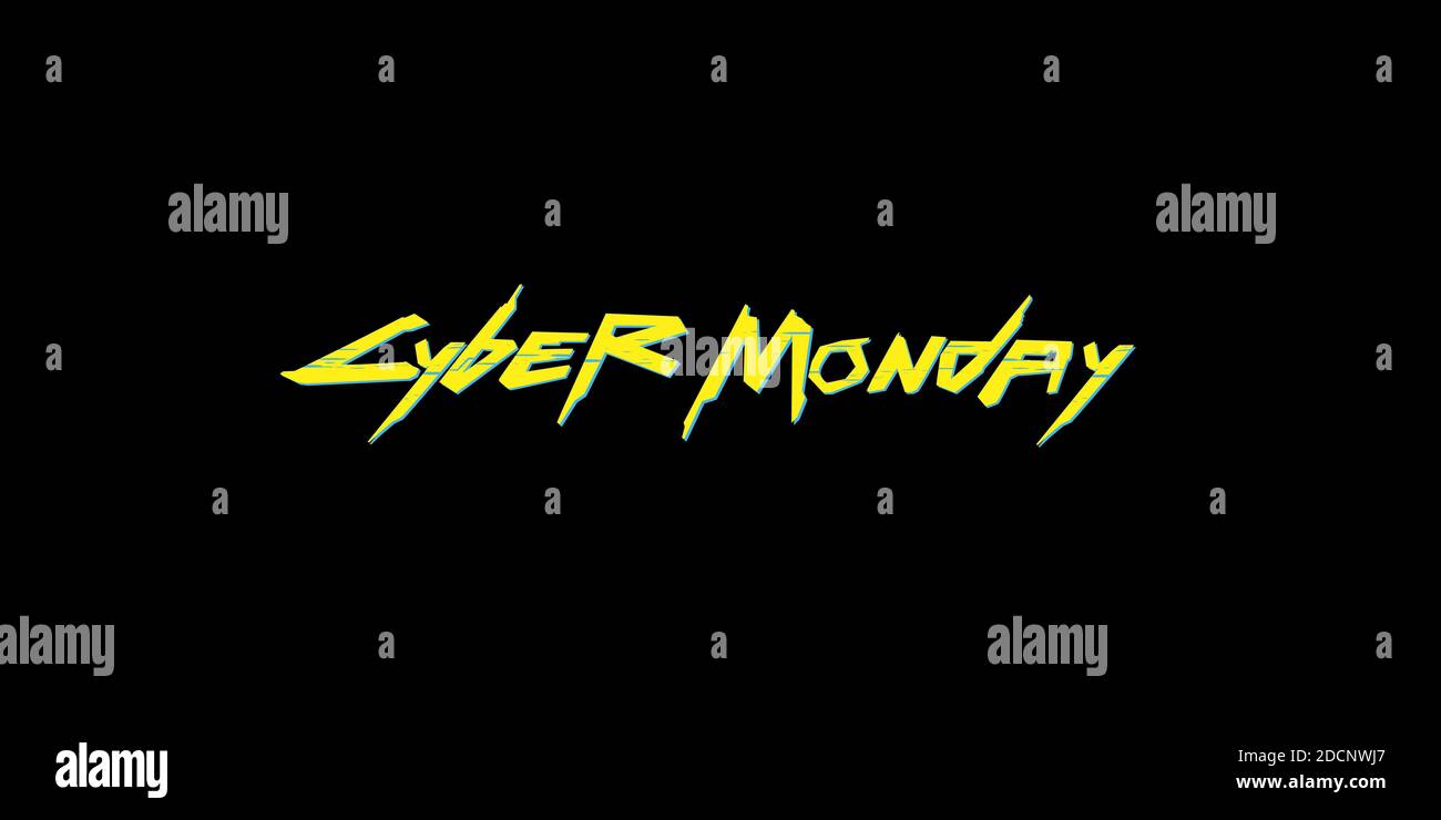 Sale technology banner for cyber monday event. Vector art for your sale promotion. Stock Vector