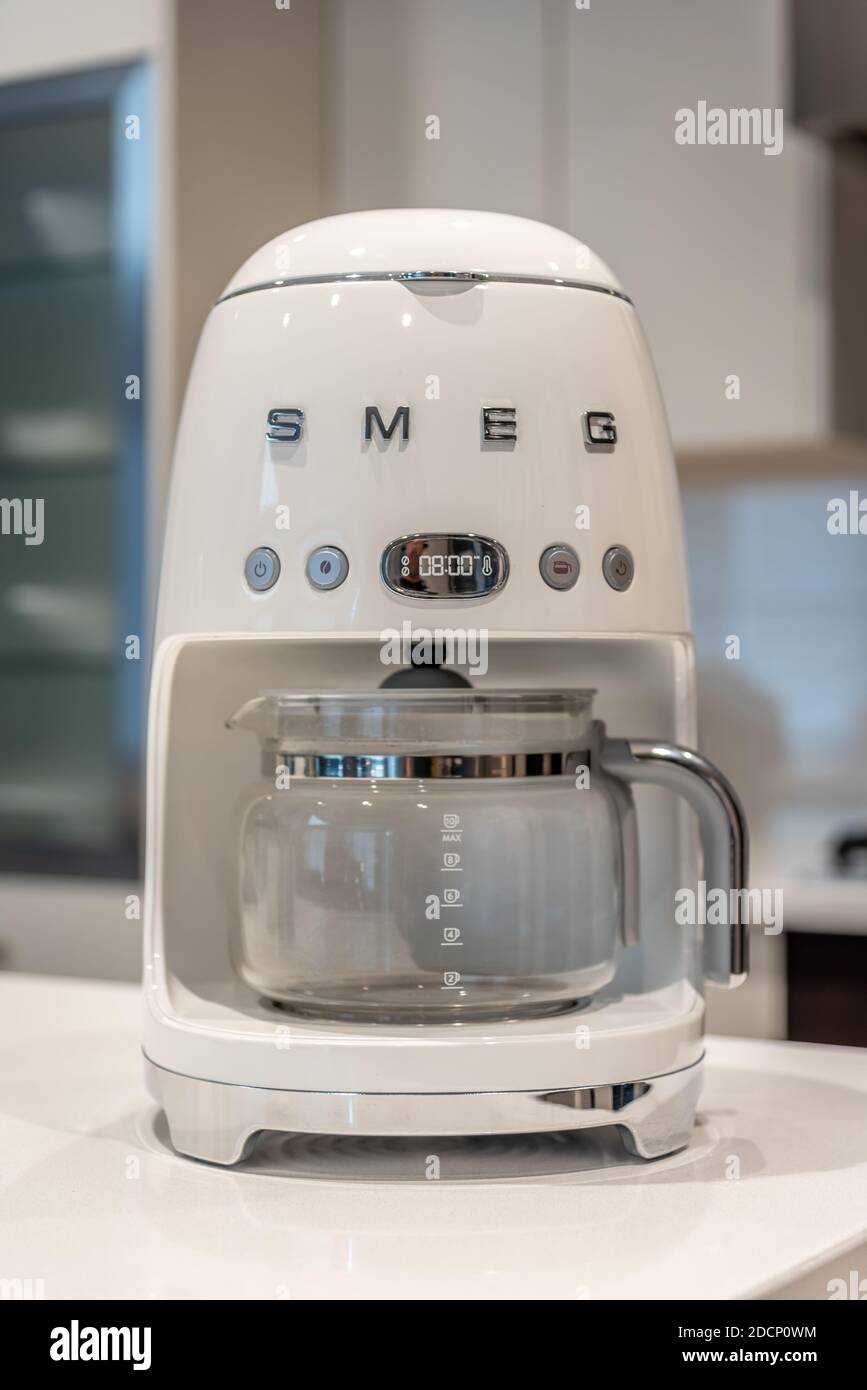 SMEG coffee maker in a modern kitchen Stock Photo - Alamy