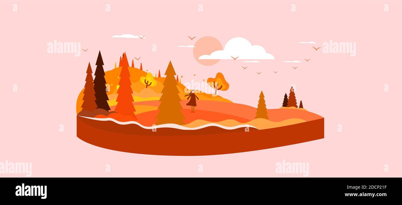 autumn landscape vector illustration. Autumn vector illustration Stock ...